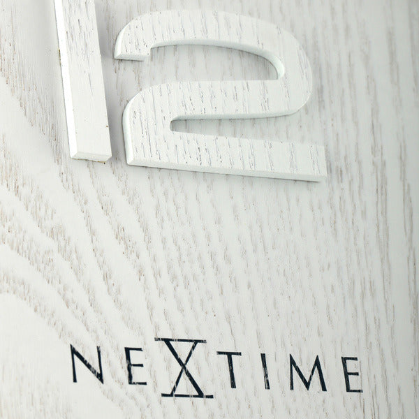 Nextime Ne-3095Wi Wandklok Dia. 53 X 3 Cm, Hout, Wit, 'Wood Wood Big'