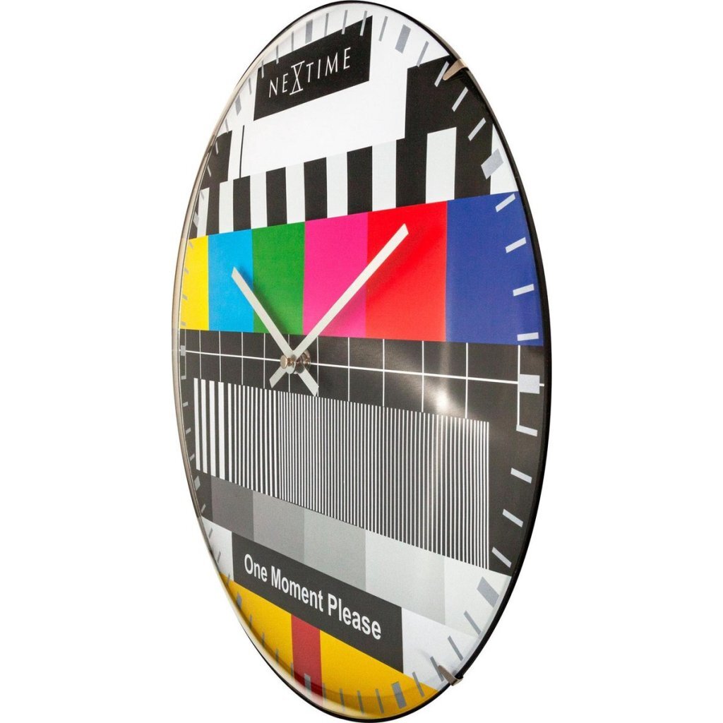 Nextime Ne-3162 Glazen Wandklok Testpage Dome 35 Cm