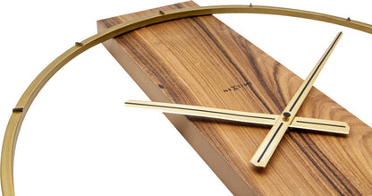 Nextime Ne-3195Br Wandklok 50.8X58.2X4.3, Hout/Steel, Bruin