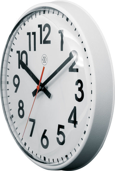 Nextime Nx-7308Wi Wandklok Nxt Diam. 26Cm Kunststof Wit, Witte Wijzerplaat