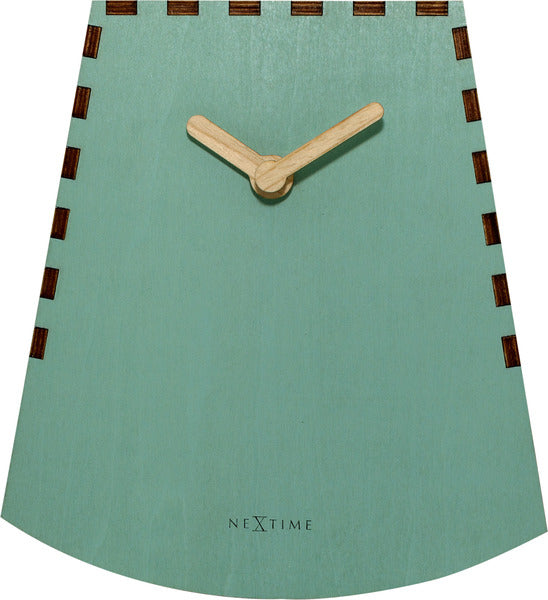 Nextime Ne-5207Tq Tafelklok Rocky 19.5X18X8.8 Cm Hout Turquoise