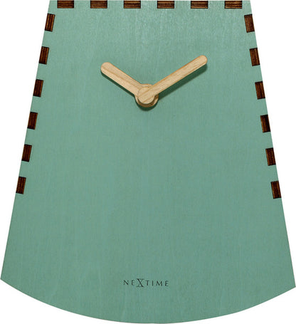 Nextime Ne-5207Tq Tafelklok Rocky 19.5X18X8.8 Cm Hout Turquoise