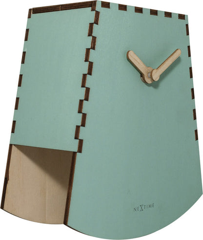 Nextime Ne-5207Tq Tafelklok Rocky 19.5X18X8.8 Cm Hout Turquoise