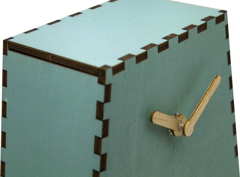 Nextime Ne-5207Tq Tafelklok Rocky 19.5X18X8.8 Cm Hout Turquoise