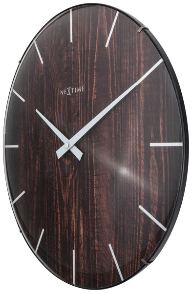 Nextime Ne-3249Br Wandklok Edge-Wood-Dome Dia 35Cm Kunststof Bruin