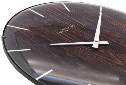 Nextime Ne-3249Br Wandklok Edge-Wood-Dome Dia 35Cm Kunststof Bruin