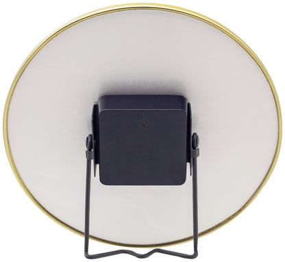 Nextime Ne-5222Wi - Tafelklok - Ø 20 Cm - Glas / Metaal - Wit - 'Marble'