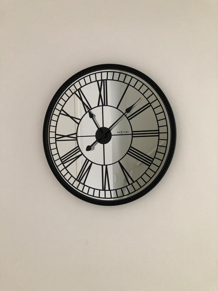 Nextime Ne-3255 Wandklok Cleopatra Mirror Dia 56Cm Glas Zwart