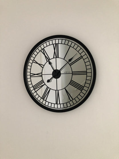 Nextime Ne-3255 Wandklok Cleopatra Mirror Dia 56Cm Glas Zwart