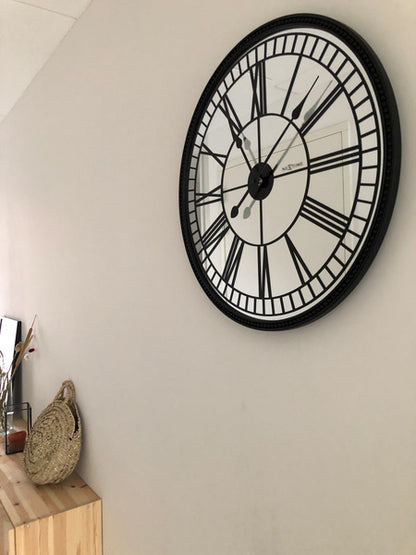 Nextime Ne-3255 Wandklok Cleopatra Mirror Dia 56Cm Glas Zwart