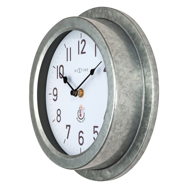 Nextime Ne-4301Ga Buitenwandklok Poppy 22 Cm Metaal/Gegalvaniseerd