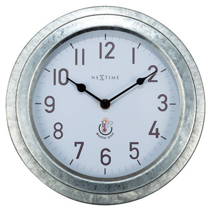 Nextime Ne-4301Ga Buitenwandklok Poppy 22 Cm Metaal/Gegalvaniseerd