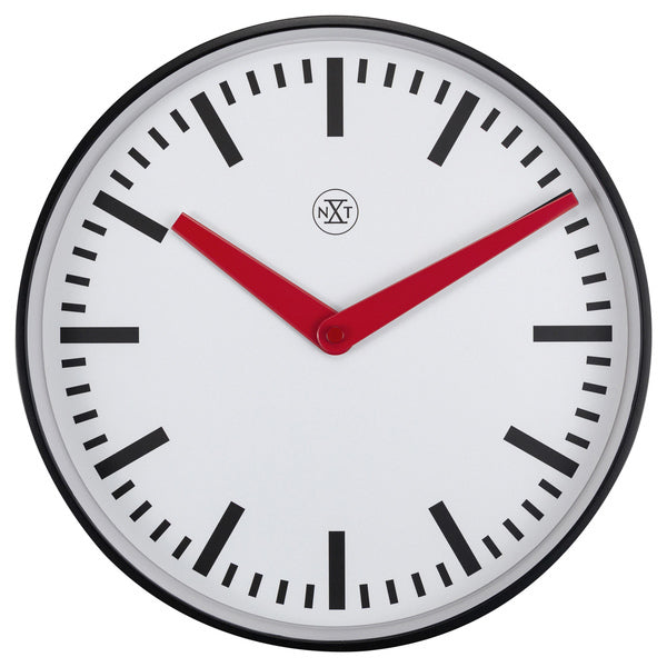 Nextime Nx-7360St Stationsklok - 25.5Cm - Stille Wandklok - Wit - Nxt By - "Newcastle"