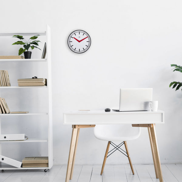 Nextime Nx-7360St Stationsklok - 25.5Cm - Stille Wandklok - Wit - Nxt By - "Newcastle"