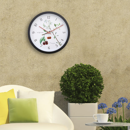 Nextime Ne-4314 Buitenklok Prunus 30.5 Cm Zwart/Wit