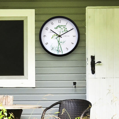 Nextime Ne-4315 Buitenklok Anethium 30.5 Cm Zwart/Wit