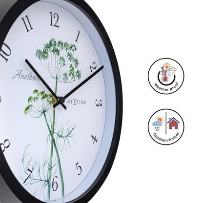 Nextime Ne-4315 Buitenklok Anethium 30.5 Cm Zwart/Wit