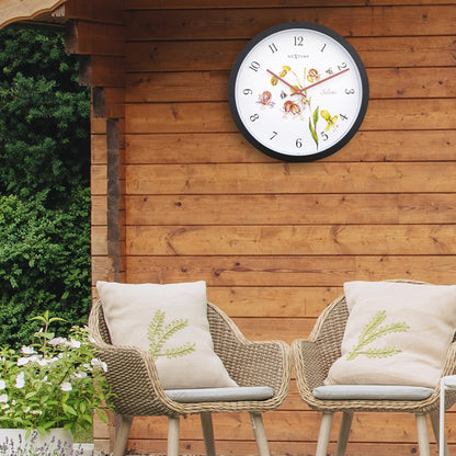 Nextime Ne-4316 Buitenklok Silene 30.5 Cm Zwart/Wit