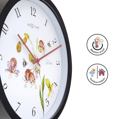 Nextime Ne-4316 Buitenklok Silene 30.5 Cm Zwart/Wit