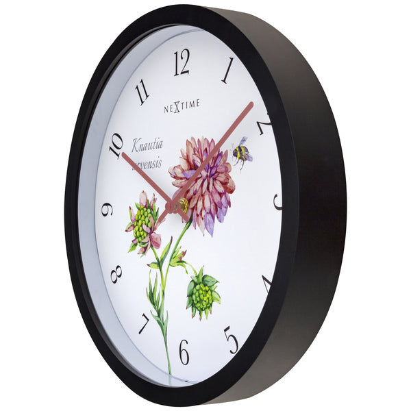 Nextime Ne-4317 Buitenklok Knautia 30.5 Cm Zwart/Wit