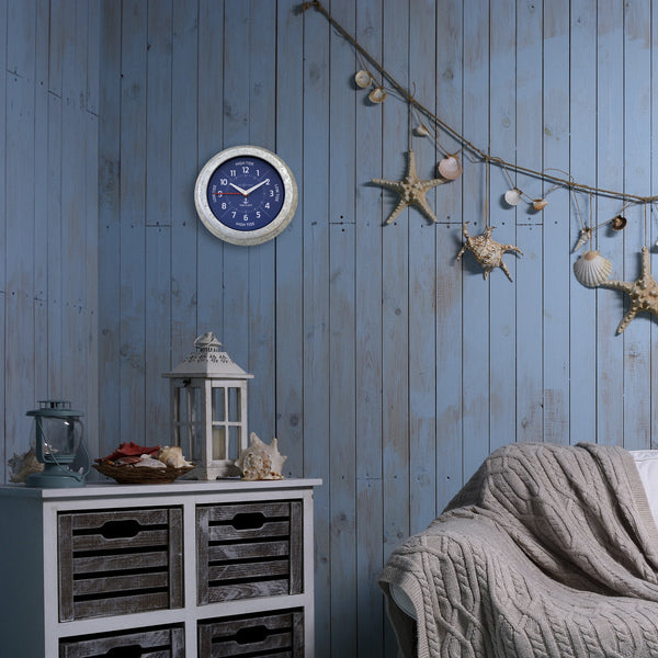 Nextime Ne-4321Bl Tide Getijdenklok 22 Cm Blauw/Metaal