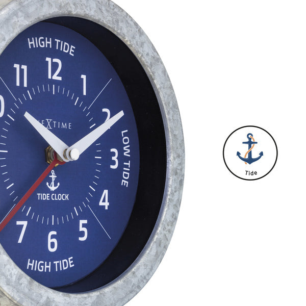 Nextime Ne-4321Bl Tide Getijdenklok 22 Cm Blauw/Metaal