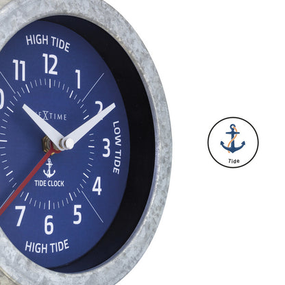 Nextime Ne-4321Bl Tide Getijdenklok 22 Cm Blauw/Metaal