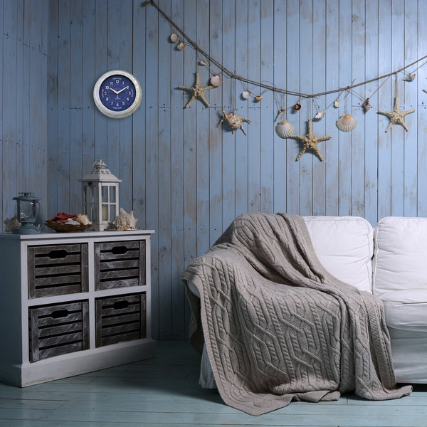Nextime Ne-4321Bl Tide Getijdenklok 22 Cm Blauw/Metaal