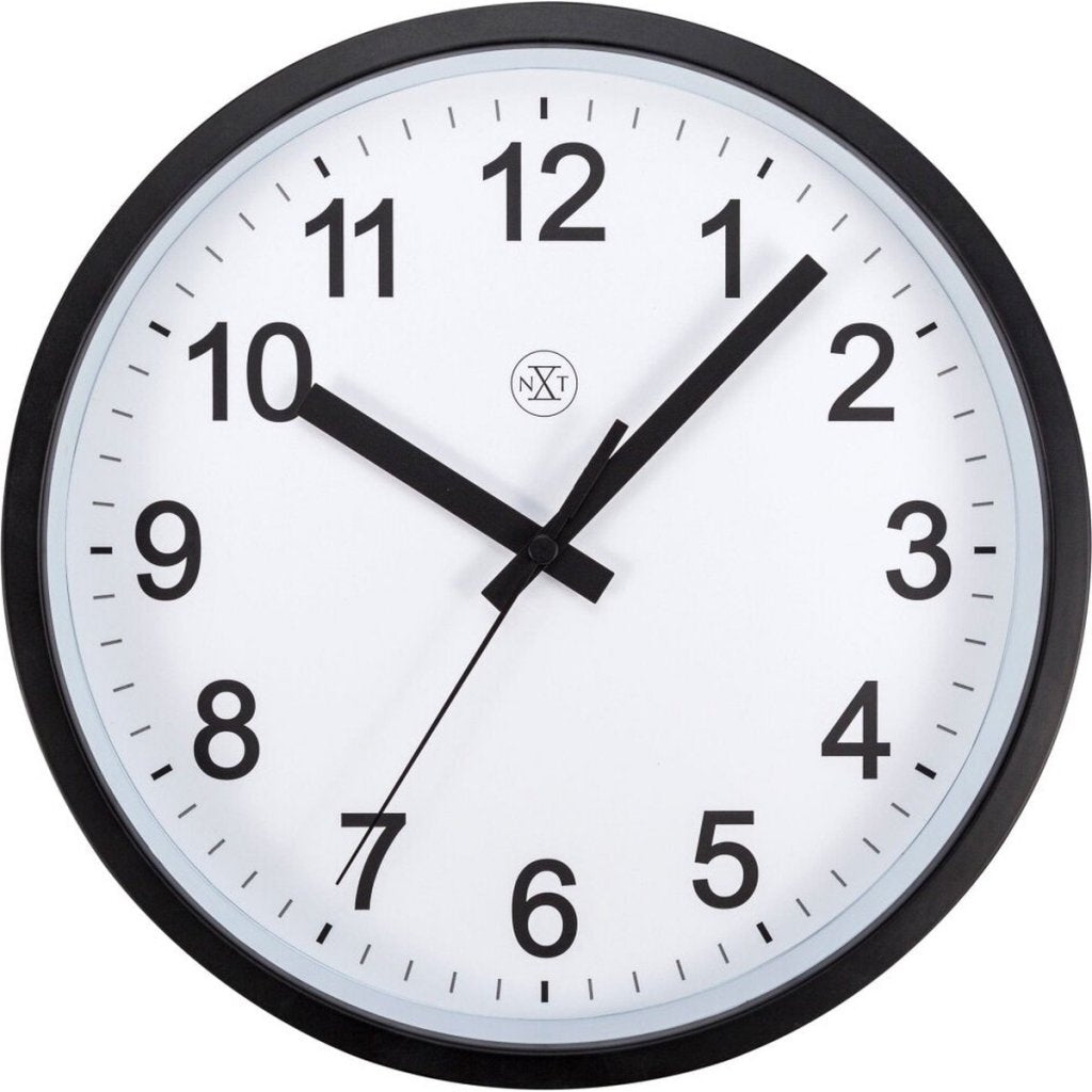 Nextime Nx-7366Zw Wandklok Robust 25.5 Cm Zwart/Wit