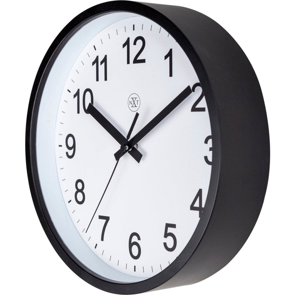 Nextime Nx-7366Zw Wandklok Robust 25.5 Cm Zwart/Wit