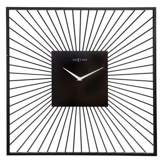 Nextime Wandklok Vierkant 45X45X15 Cm Zwart/Metaal