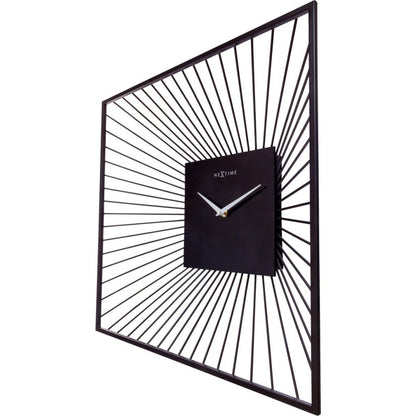 Nextime Wandklok Vierkant 45X45X15 Cm Zwart/Metaal