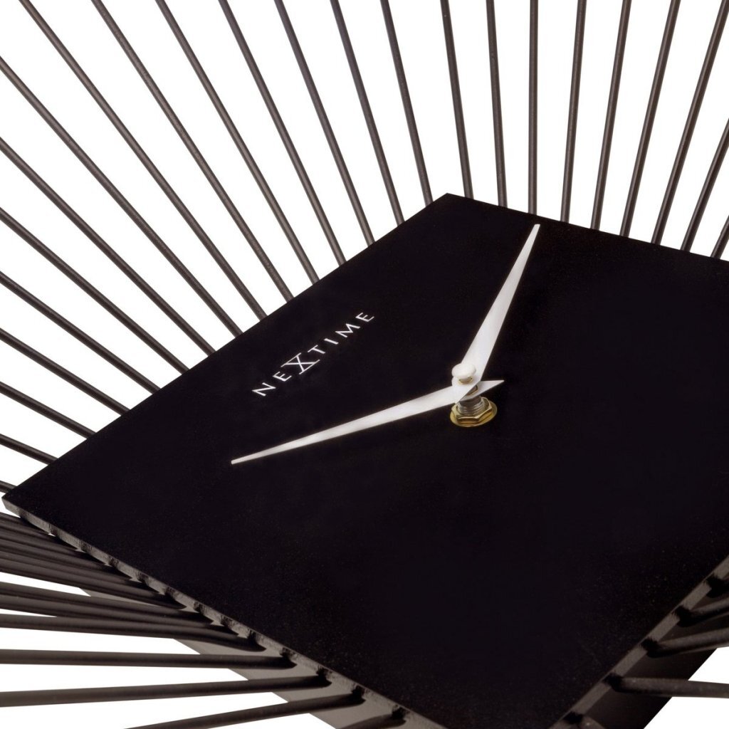 Nextime Wandklok Vierkant 45X45X15 Cm Zwart/Metaal