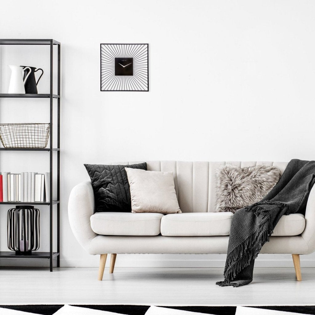 Nextime Wandklok Vierkant 45X45X15 Cm Zwart/Metaal