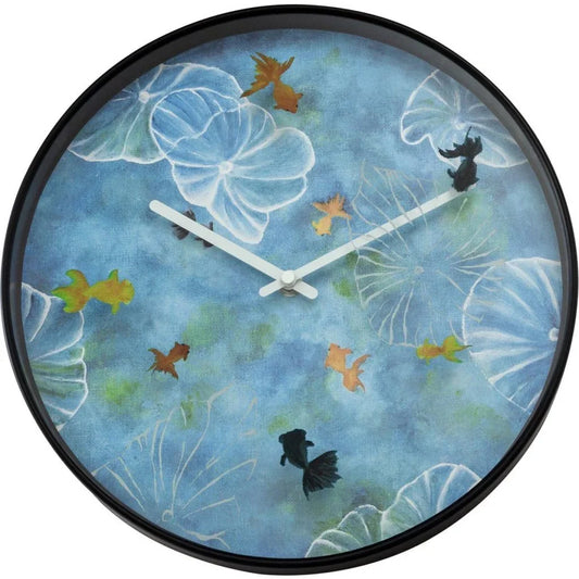 Nextime Ne-3312 Wandklok Visvijver 30 Cm Blauw/Zwart