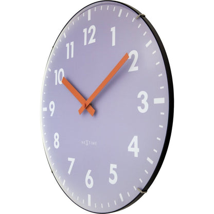 Nextime Ne-3542La Glazen Wandklok Duomo 35 Cm Lavendel/Rood