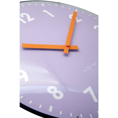 Nextime Ne-3542La Glazen Wandklok Duomo 35 Cm Lavendel/Rood