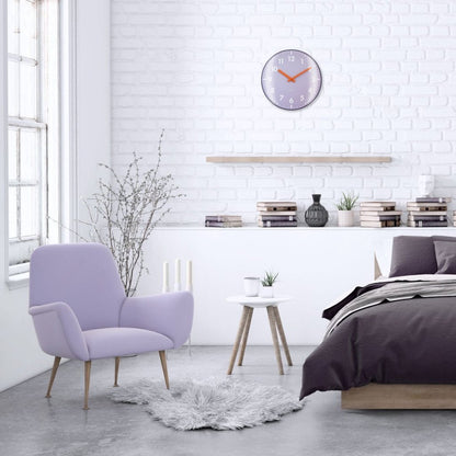 Nextime Ne-3542La Glazen Wandklok Duomo 35 Cm Lavendel/Rood