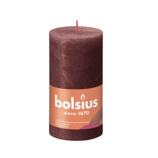 Bolsius Kaars 13X6,8 Cm Donker Rood Rustiek