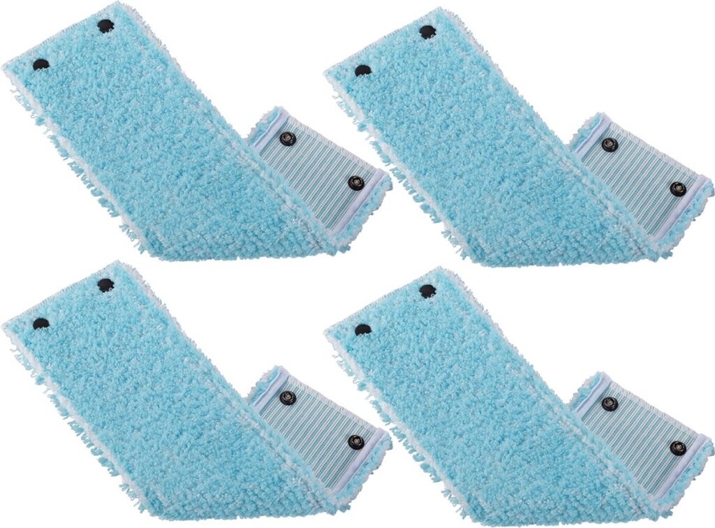 Leifheit Clean Twist M/Combi Clean M Vloerwisser Vervangingsdoek Met Drukknoppen Super Soft 33 Cm Set Van 4