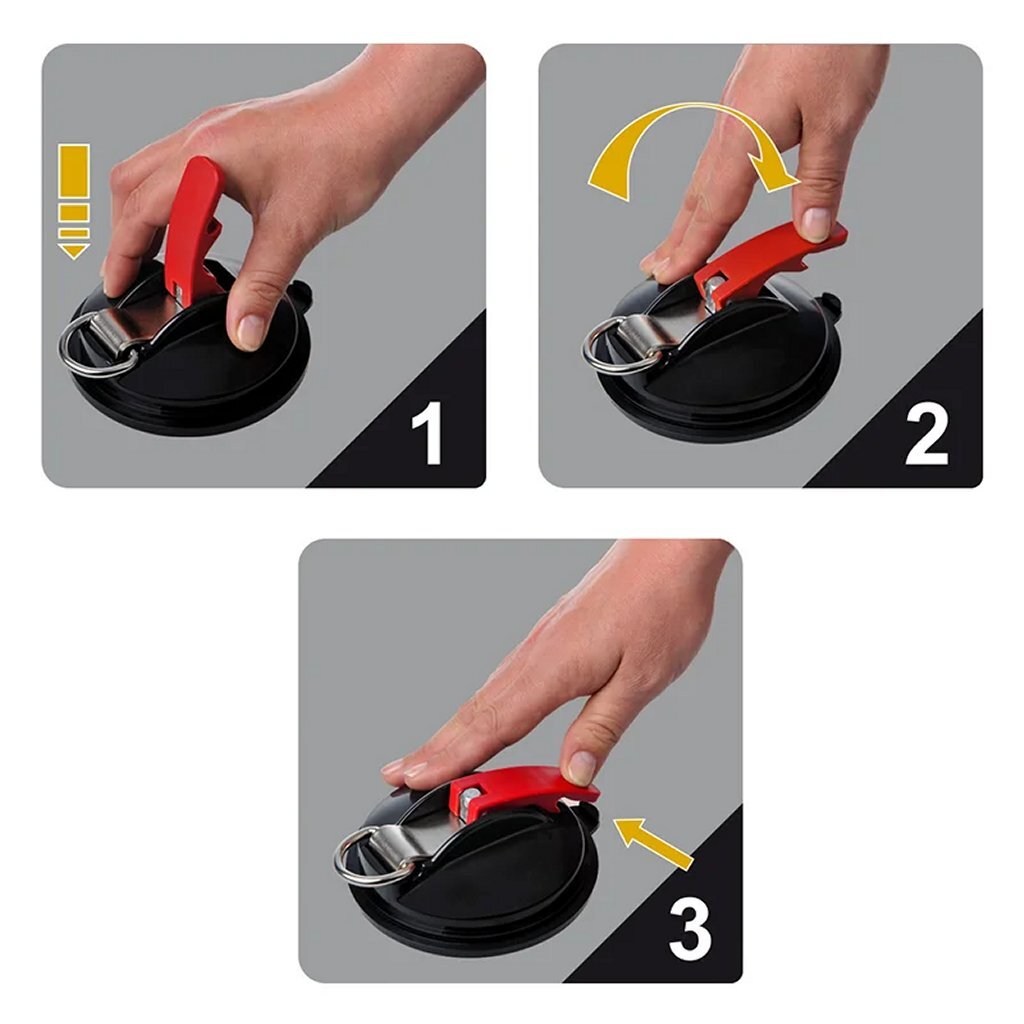 Proplus Zuignapbevestiging Met Ring + 2 S-Haken Zwart/Rood