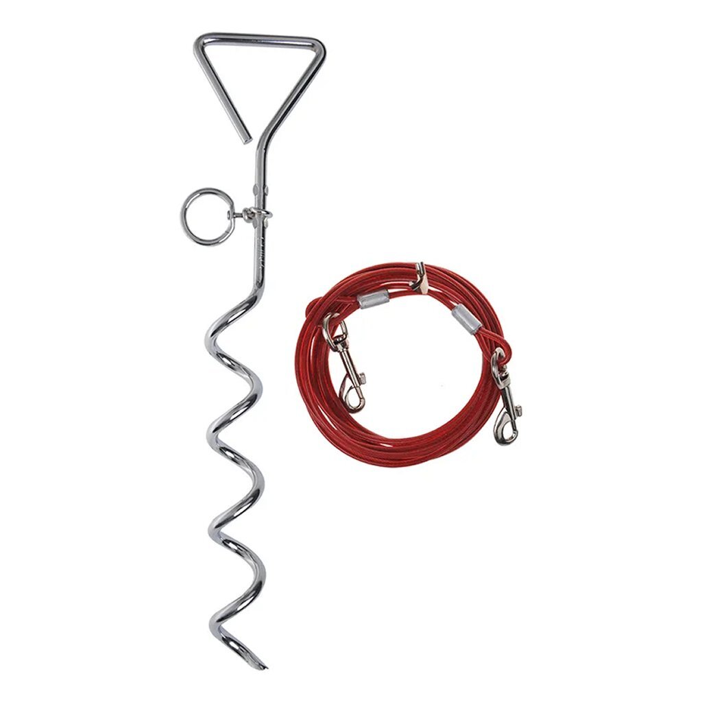 Proplus Aanlegspiraal Met Kabel 450 Cm Chroom/Rood