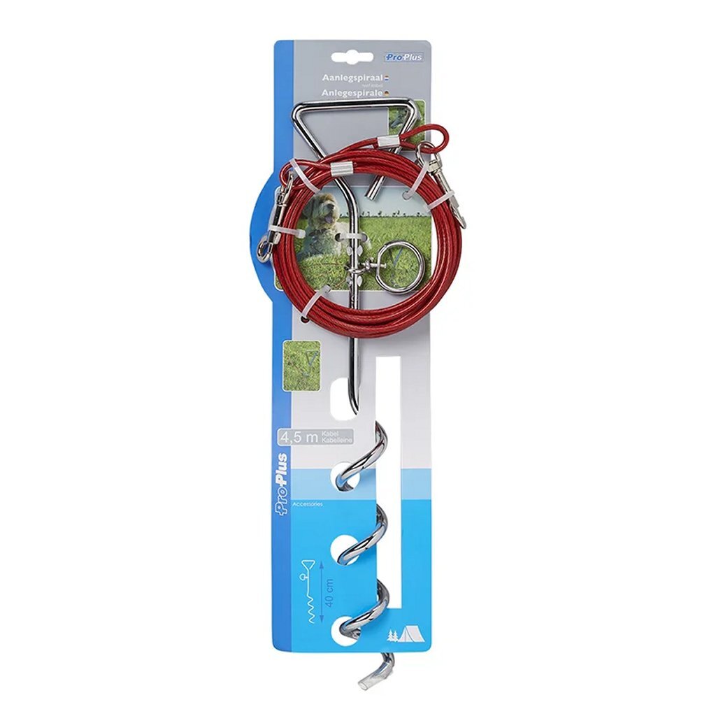 Proplus Aanlegspiraal Met Kabel 450 Cm Chroom/Rood