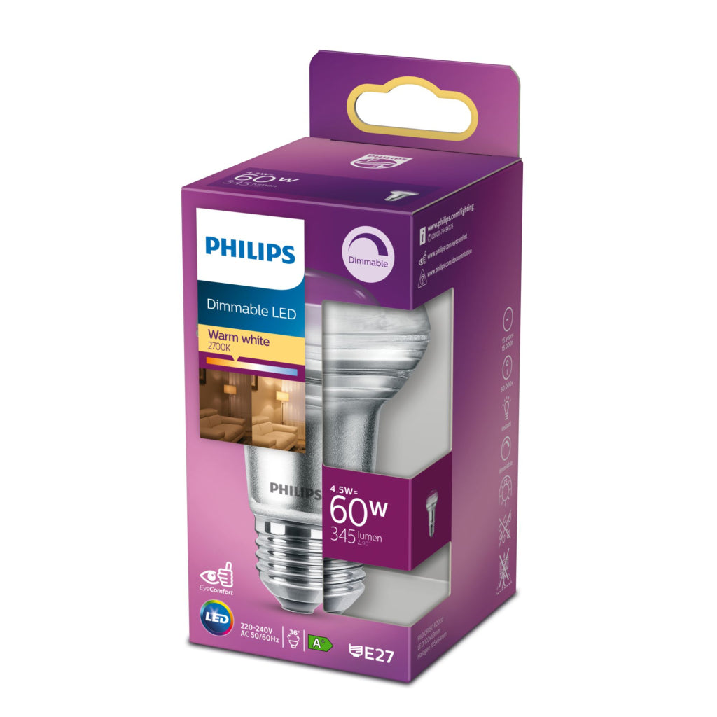 Philips Dimbaar Led Reflectorlamp 60W E27 Warm Wit