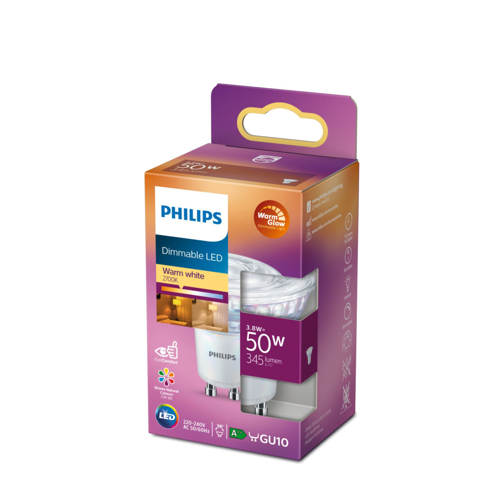 Philips Dimbare Led Spot 50W Gu10 Warm Wit