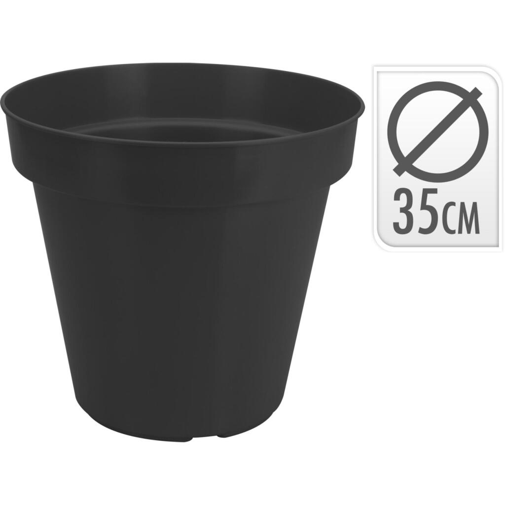 Overige Merken Bloempot Rond 35 Cm Zwart