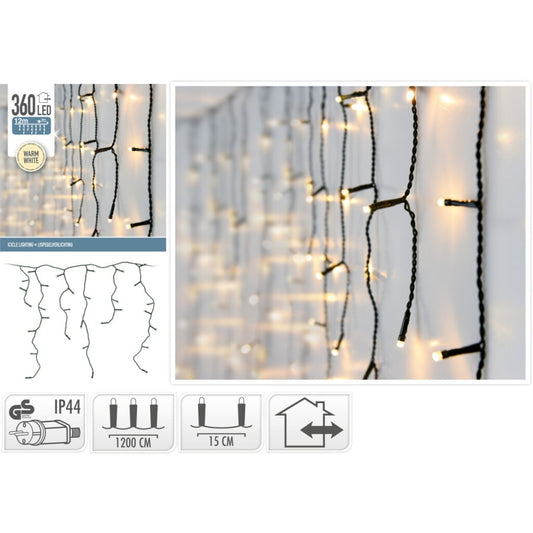 Overige Merken Kerst Ijspegelverlichting 360 Leds Binnen&Amp;Buiten Ip44 12M