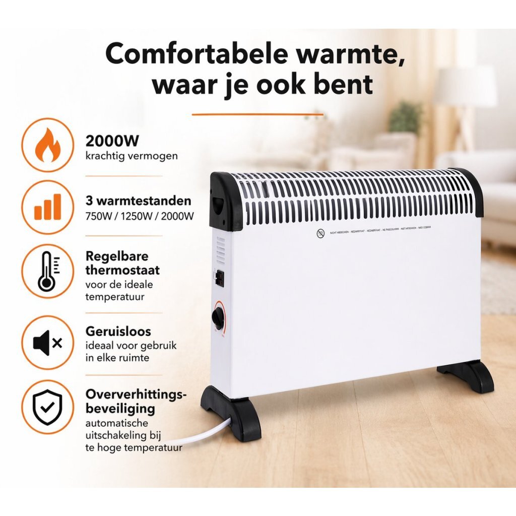 Overige Merken Convector Kachel 2000W Wit/Zwart
