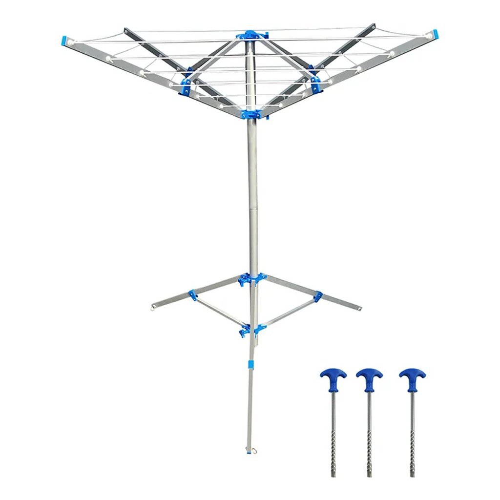 Proplus Droogmolen Met Voet + 3 Haringen Zilver/Blauw