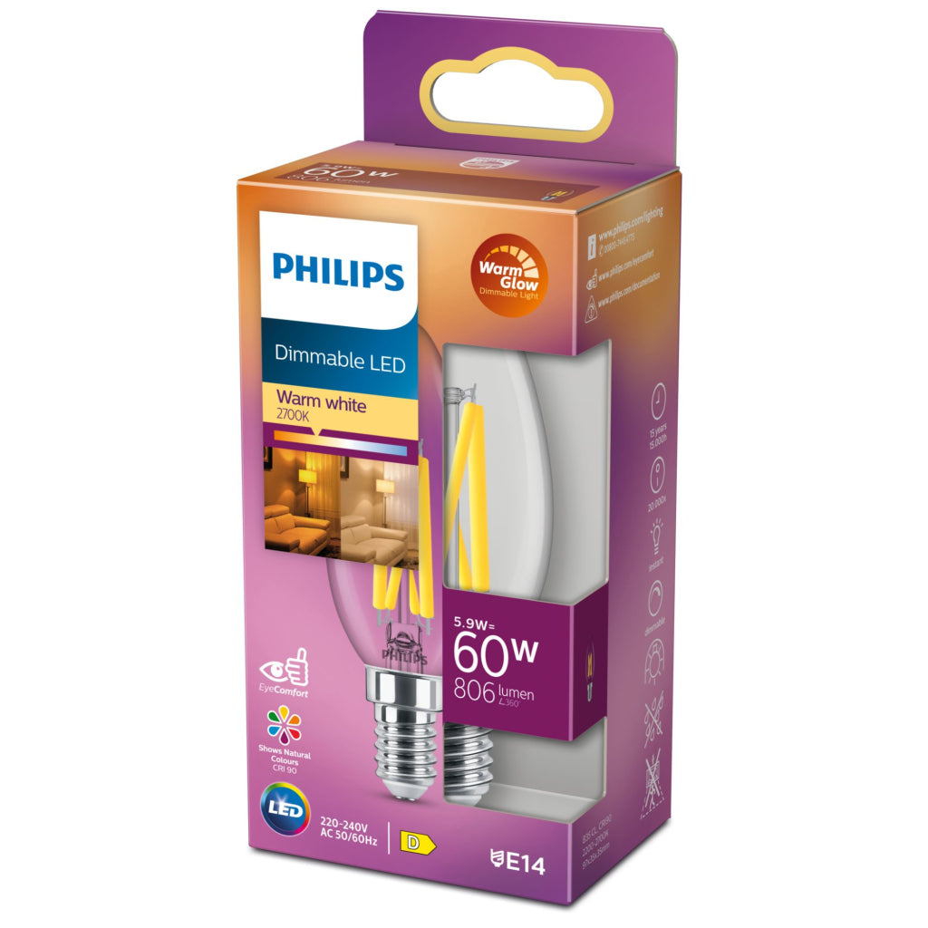 Philips Led Classic 60W B35 E14 Cl Wgd90 Srt4 Verlichting